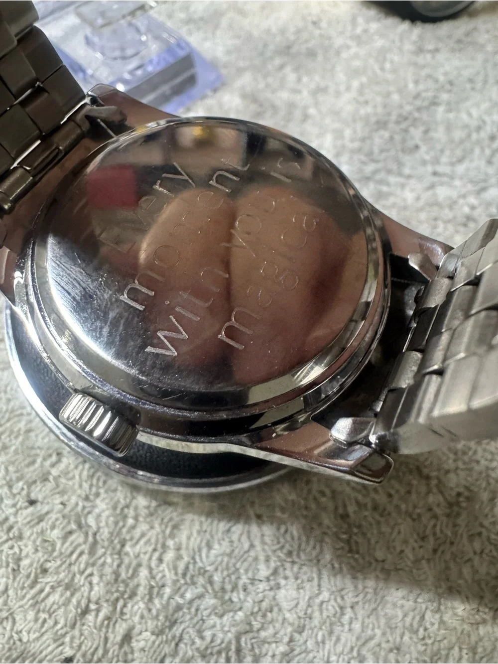 Danbury Mint Men's Automatic Skeleton Watch in Black and Silver